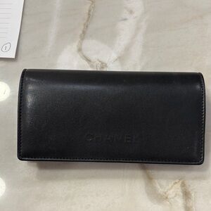 CHANEL Black Leather Sunglass Case